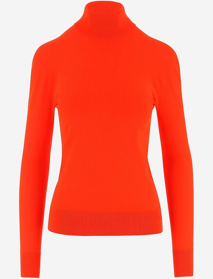 Red Viscose Women's High Neck Sweater - Bottega Veneta 羼