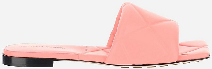 Pink Flat Quilted nappa Flat Slides - Bottega Veneta