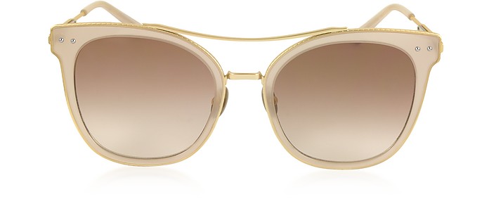 BV0064S Round Metal Frame Women's Sunglasses  - Bottega Veneta