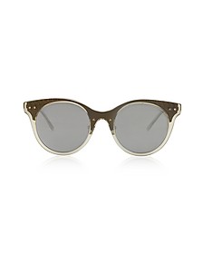 BV0143S 003 Transparent Acetate and Bronze Metal Women's Sunglasses