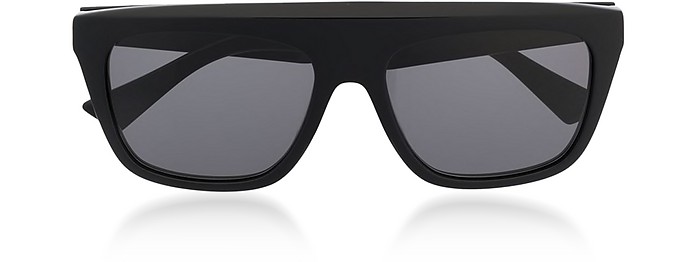 Black Squared Acetate Frame Women's Sunglasses - Bottega Veneta