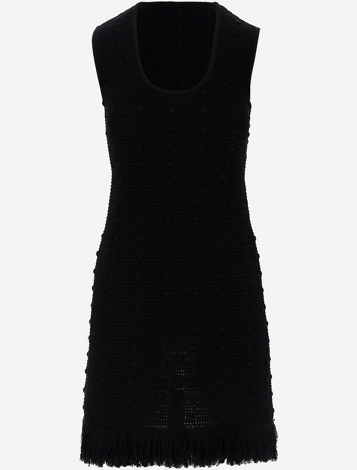 Sleeveless Black Cotton Women's Dress - Bottega Veneta