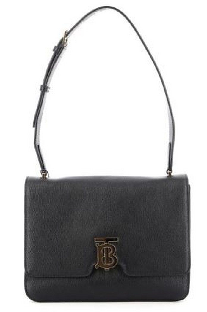 Black Leather Shoulder Bag - Burberry