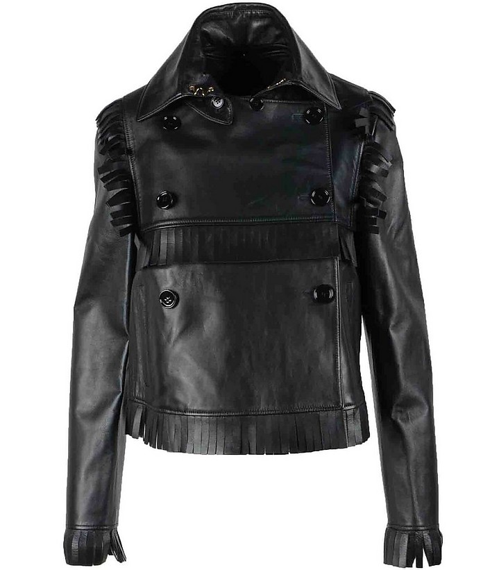 Women's Black Leather Jacket - Burberry
