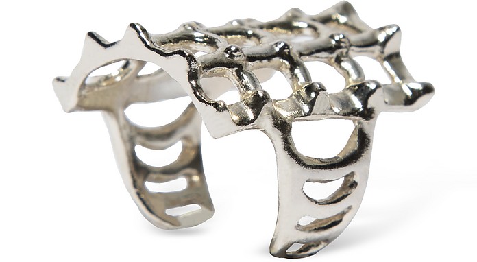Cage and Studs Silver Band Ring - Bernard Delettrez