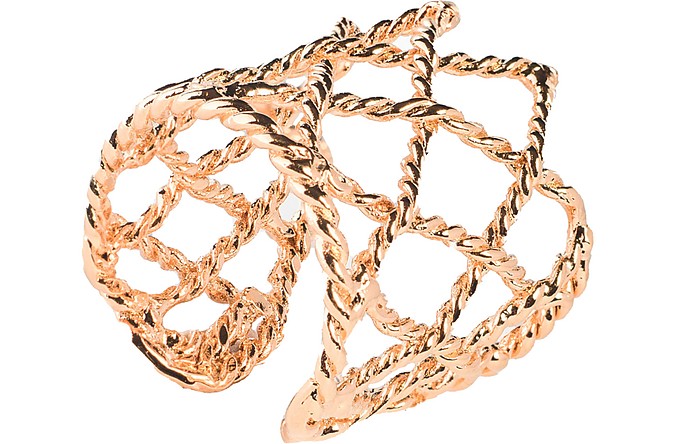 Basket Weave Bronze Band Ring - Bernard Delettrez