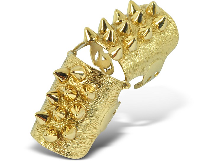 Golden Studs Articulated Bronze Ring - Bernard Delettrez