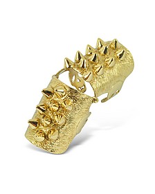 Golden Studs Articulated Bronze Ring