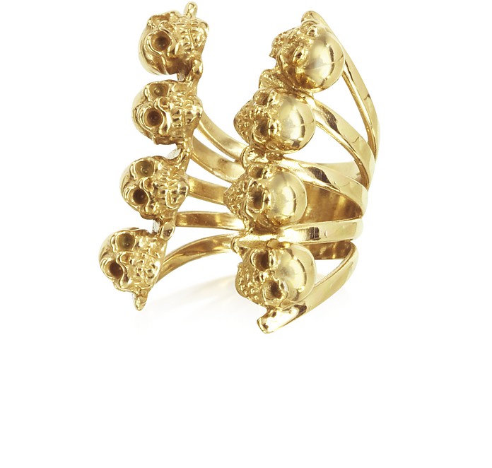 Golden Skulls Bronze Ring - Bernard Delettrez