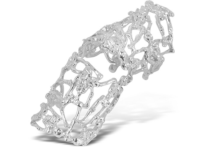 Ring mit Skelett aus silbernem Metall - Bernard Delettrez