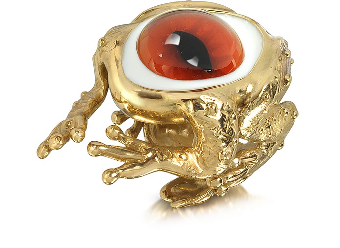 Großer Frosch und Augen - Ring aus Bronze - Bernard Delettrez