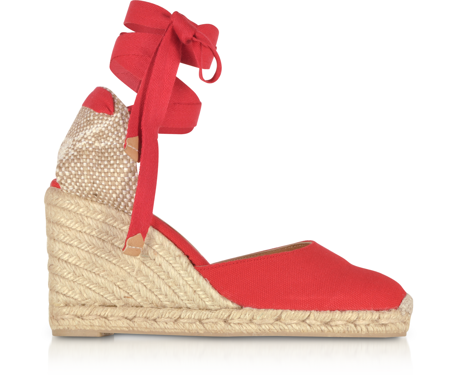 Castaner Carina Ruby Red Canvas Wedge Espadrilles 6 WOMENS US | 4 36 EU at FORZIERI