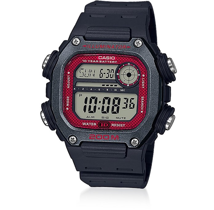 Black Resin LCD Men's Watch - Casio