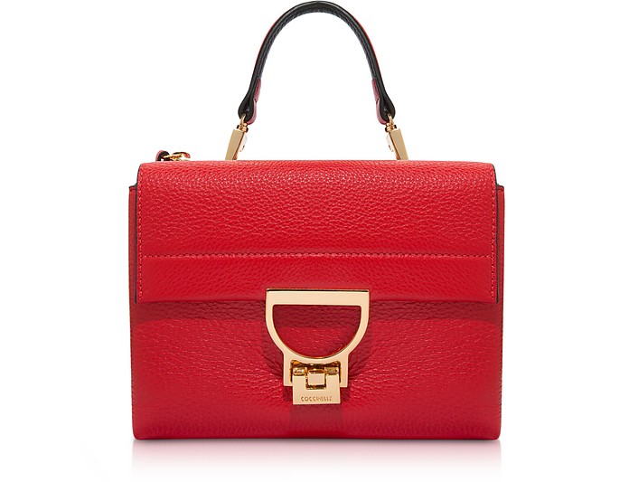 Coccinelle Poppy Red Arlettis Mini Leather Shoulder Bag at FORZIERI