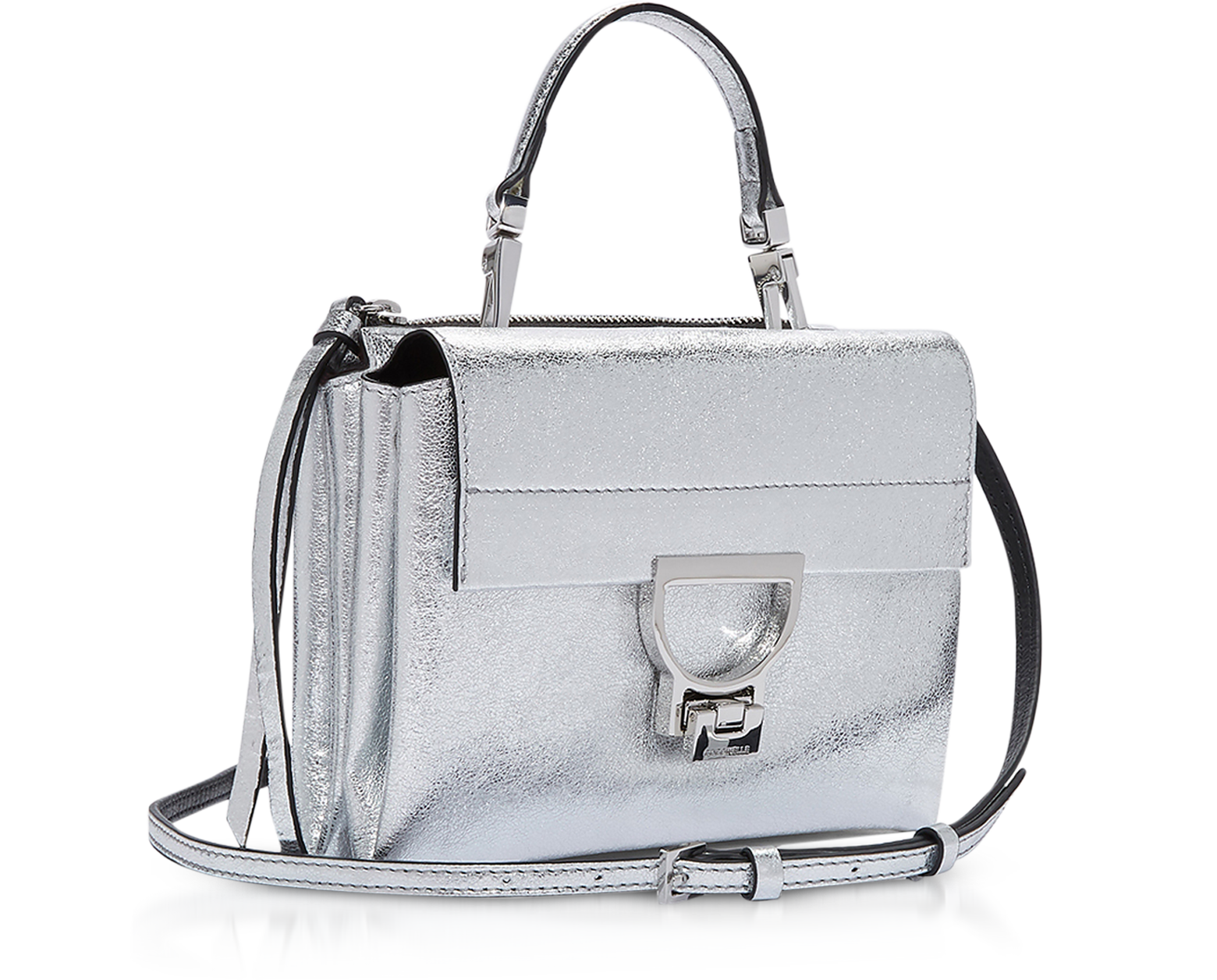Coccinelle Silver Arlettis Glitter Mini Bag w/Shoulder Strap at FORZIERI