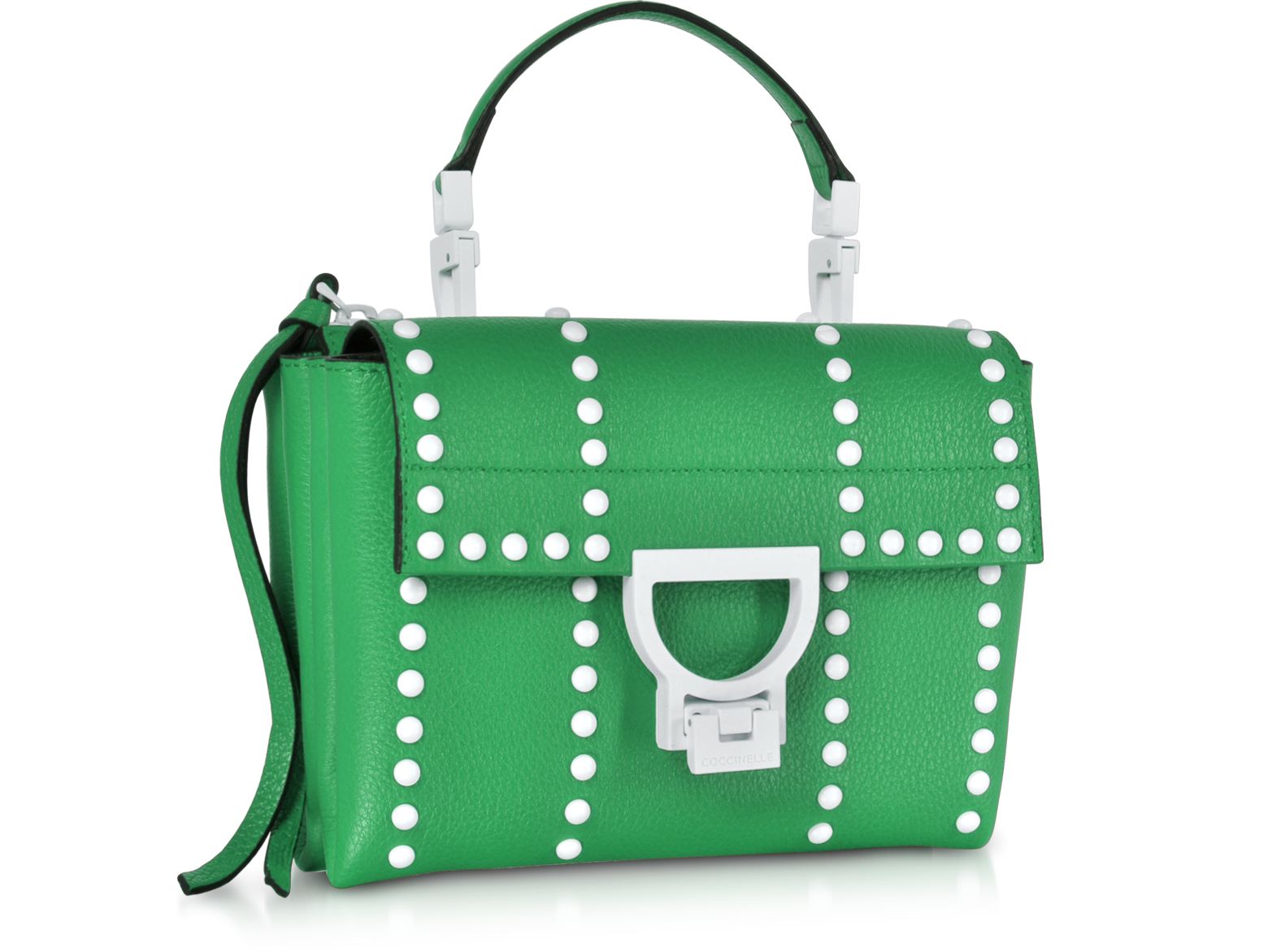 Coccinelle Green Arlettis Mini Special Studs Leather Shoulder Bag at ...