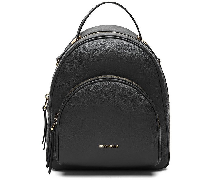 Black Grained Leather Lea Backpack - Coccinelle