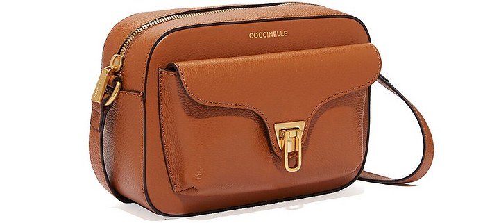Coccinelle Brown Beat Soft Grainy Leather Small Camera Bag at FORZIERI
