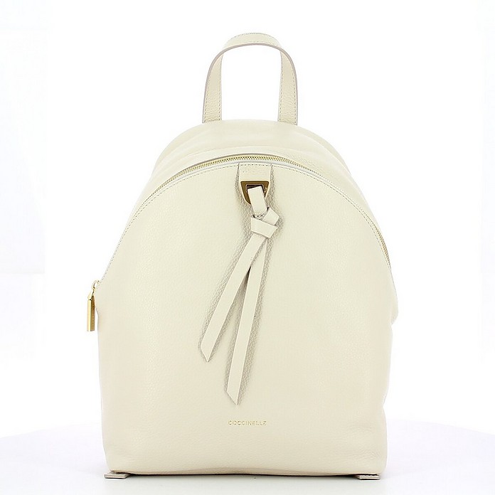 Ivory Leather Medium Backpack - Coccinelle