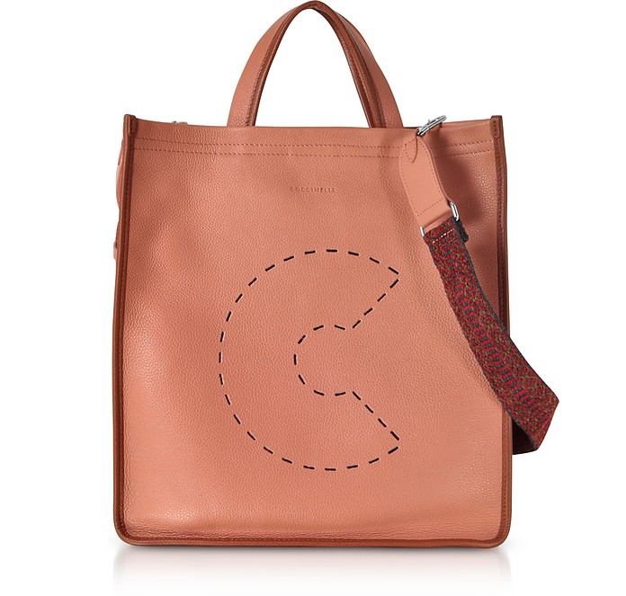 C Grained Leather Tote Bag - Coccinelle