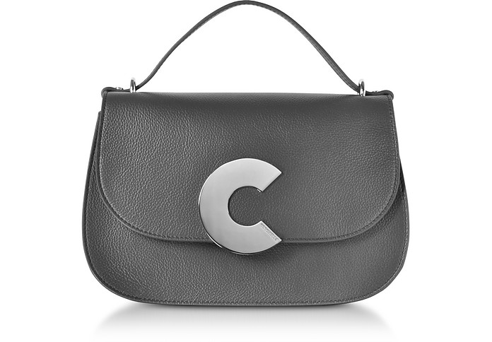 Craquante Grained Leather Satchel Bag w/Shoulder Strap - Coccinelle