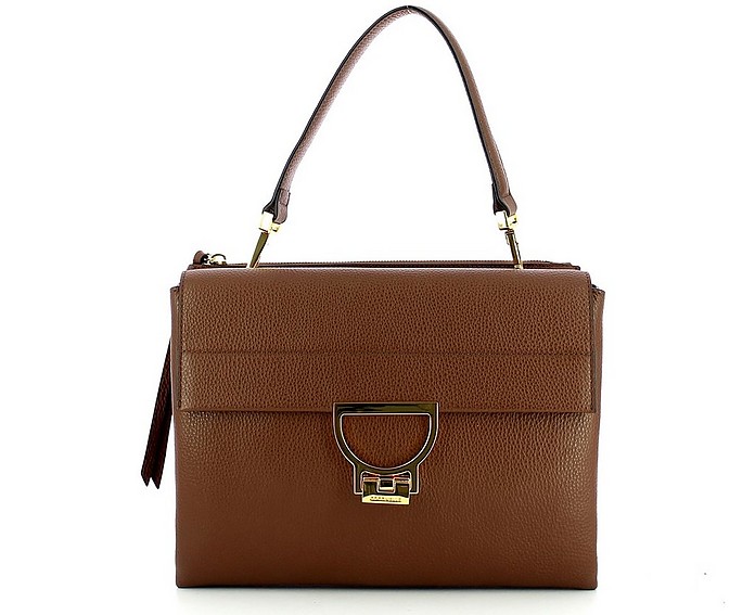 Coccinelle Brown Grainy Leather Arlettis Shoulder Bag at FORZIERI