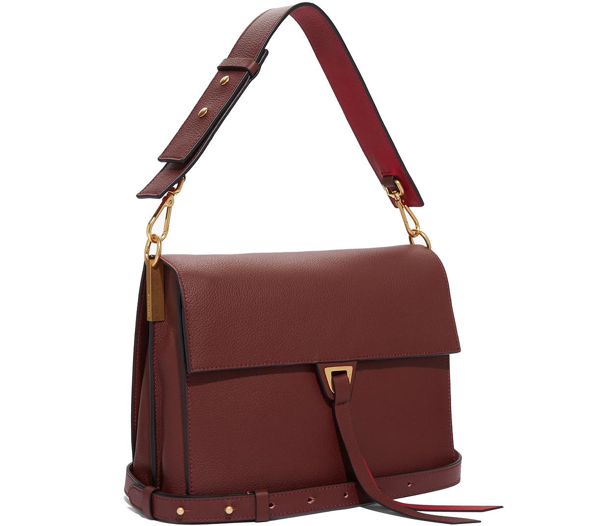 Coccinelle Dark Red Louise Maxi Shoulder Bag at FORZIERI