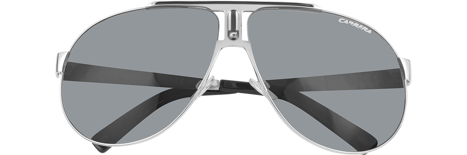 Carrera silver/grey Panamerika - Silver Metal Aviator Sunglasses at ...
