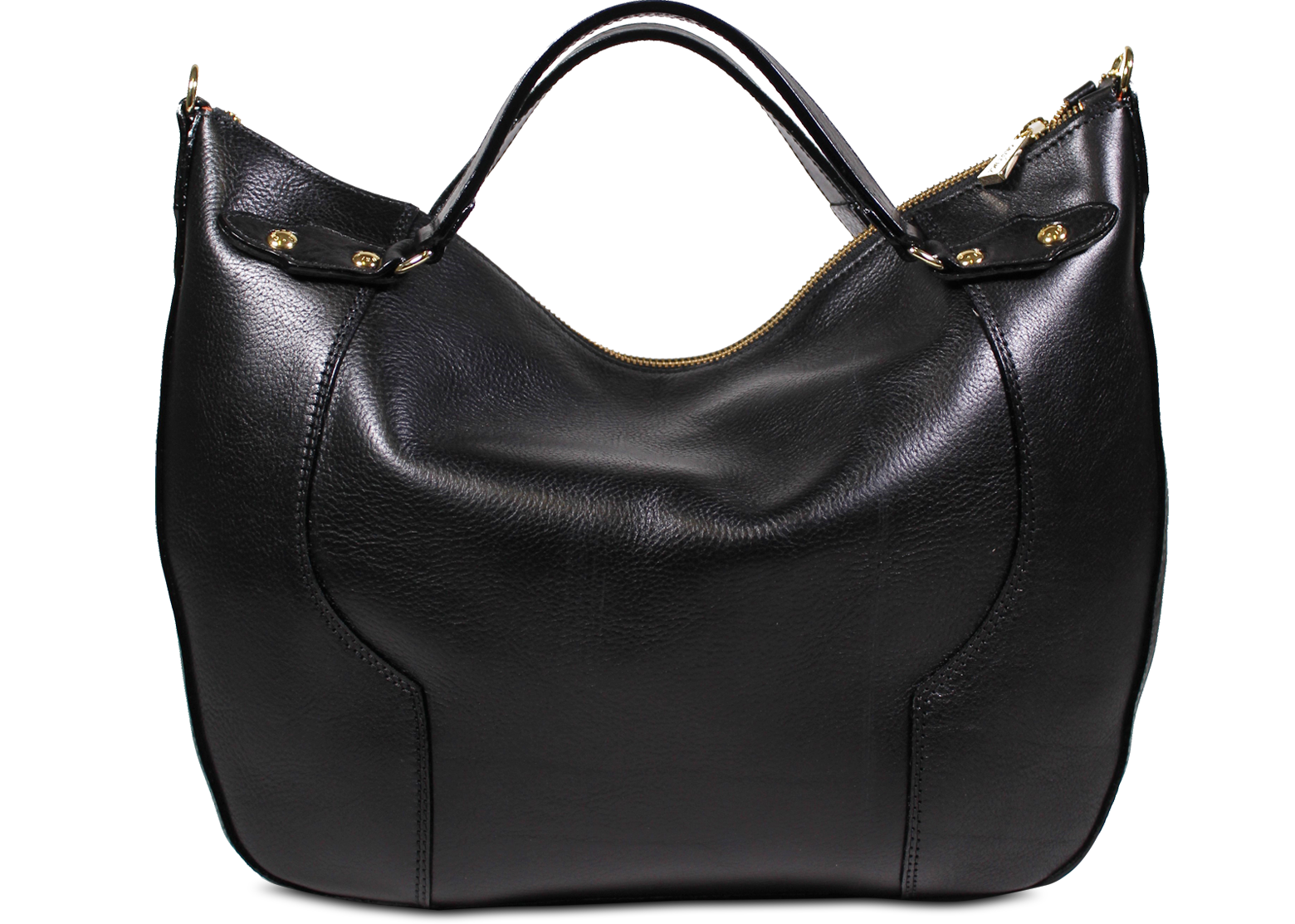 Chiarugi Black Genuine Leather Top-Handle Bag at FORZIERI