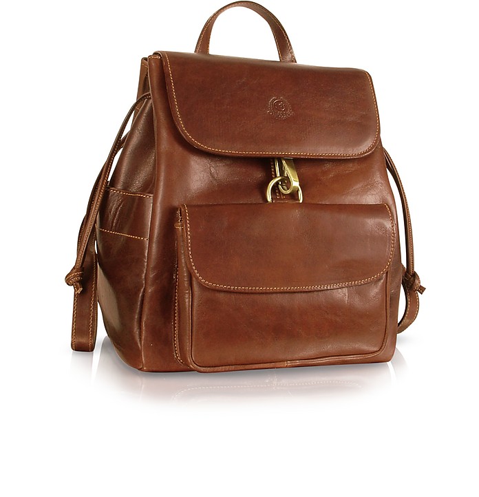 Handmade Brown Genuine Leather Backpack - Chiarugi