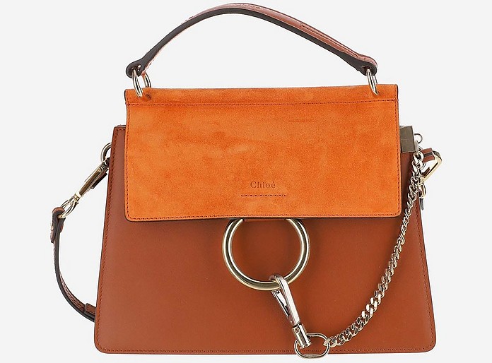 Smooth Leather and Suede Faye Shoulder Bag - Chloé