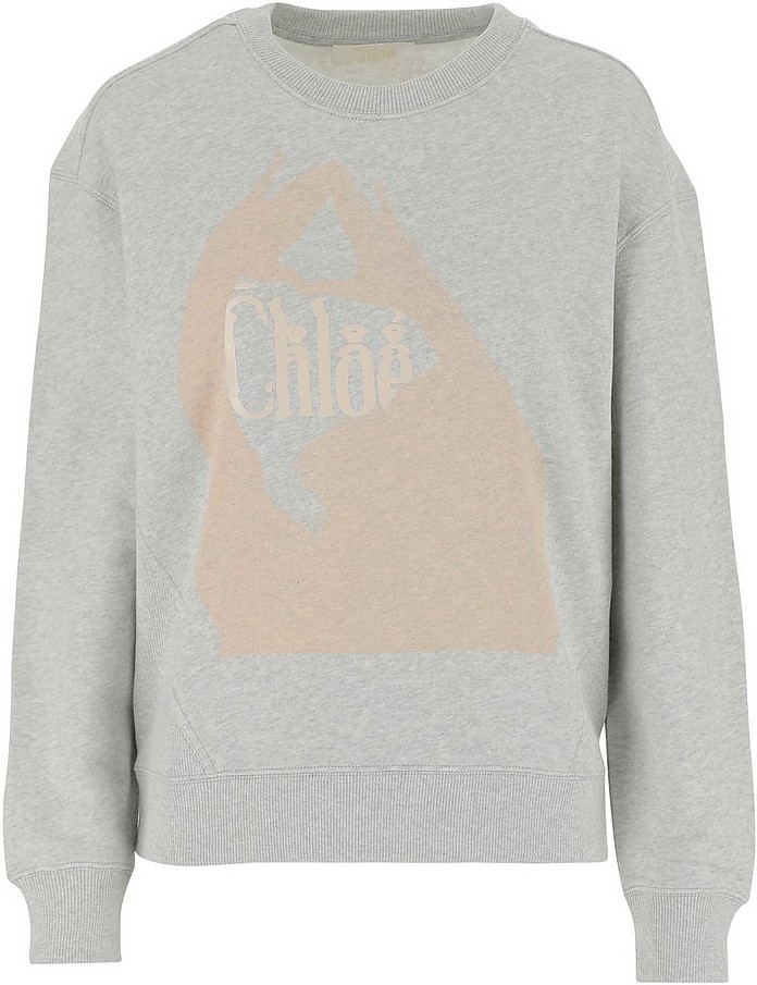 Gray Cotton Jersey Women's Sweatshirt - Chloé