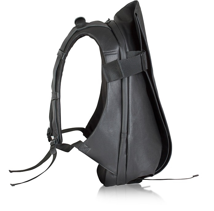 Isar Medium Black Coated Canvas Backpack - Côte&Ciel