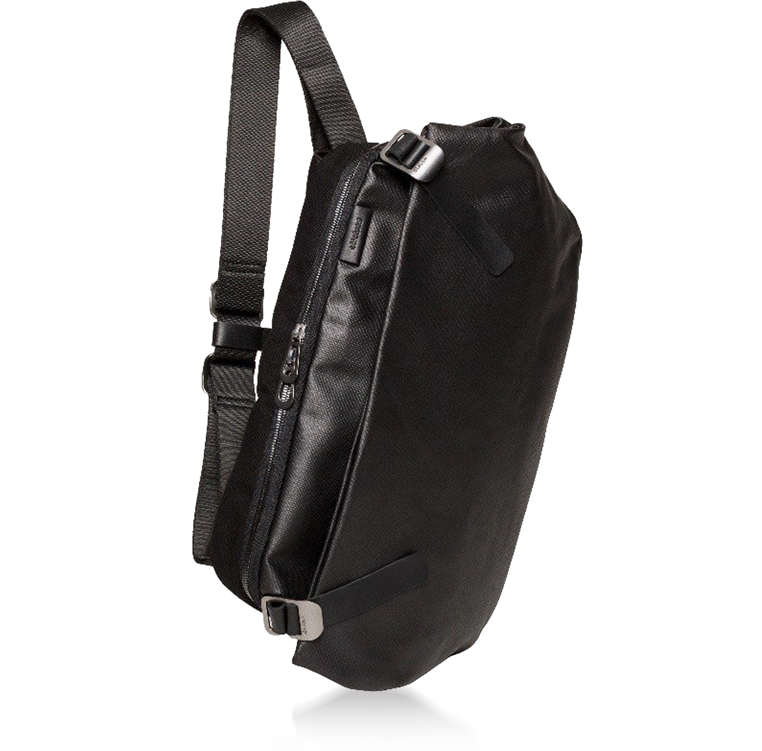 Côte&Ciel Black Riss Coated Canvas One Shoulder Backpack at FORZIERI
