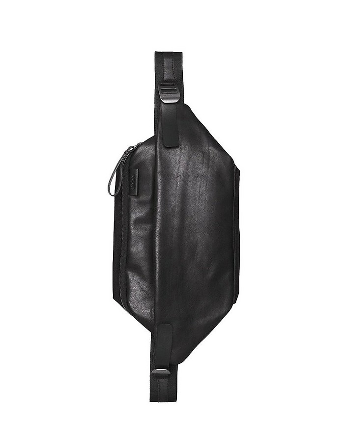 Black Isarau Alias Leather One-Shoulder Backpack - Cote&Ciel
