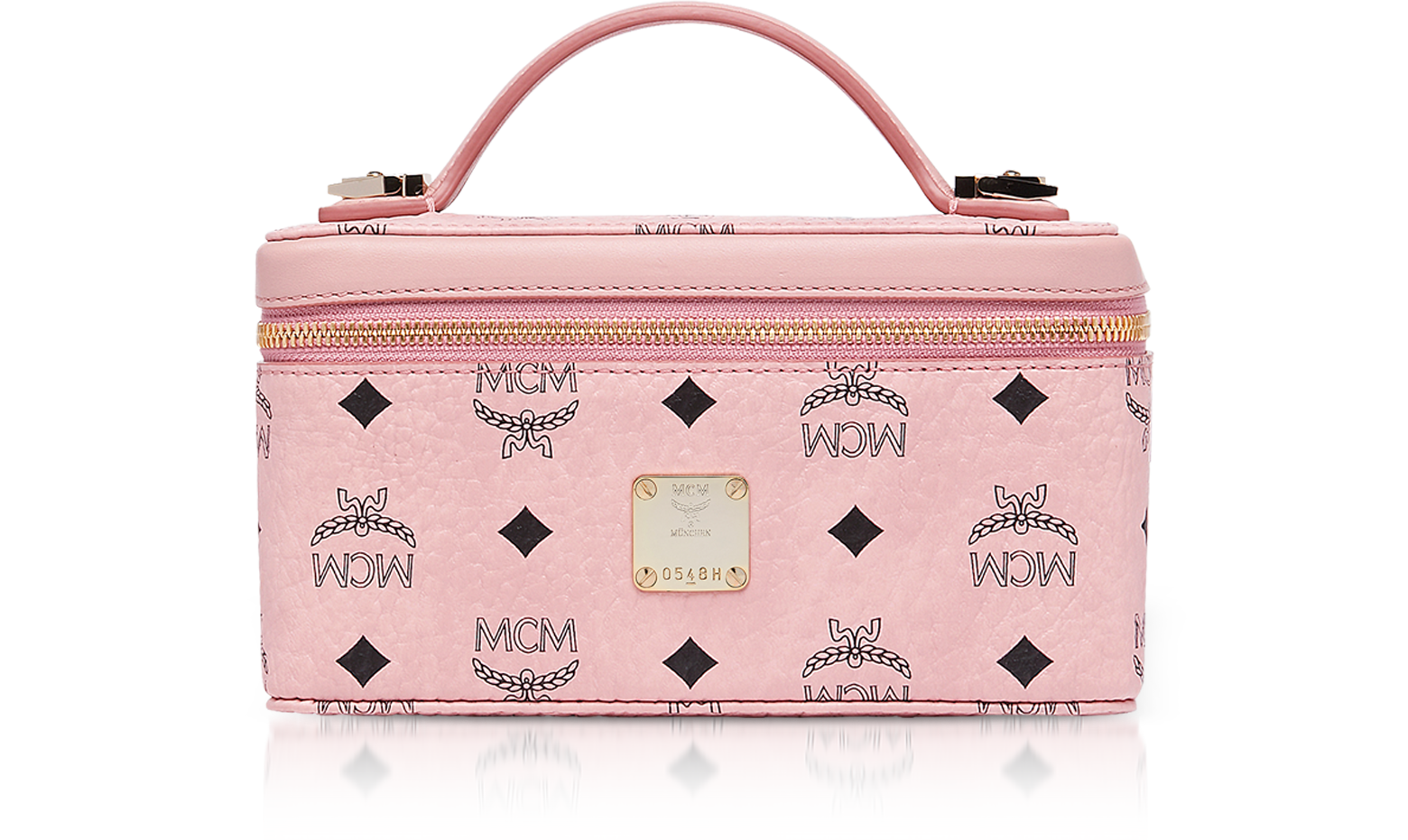 Mcm Women's Powder Pink Visetos Coated Canvas Crossbody Pouch Bag