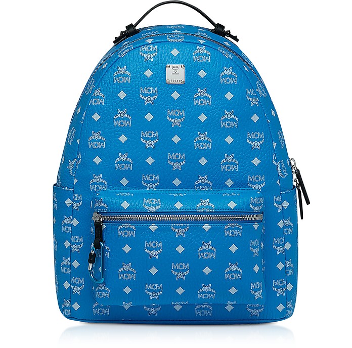 Blue Stark Backpack w/White Logo Visetos 40 - MCM