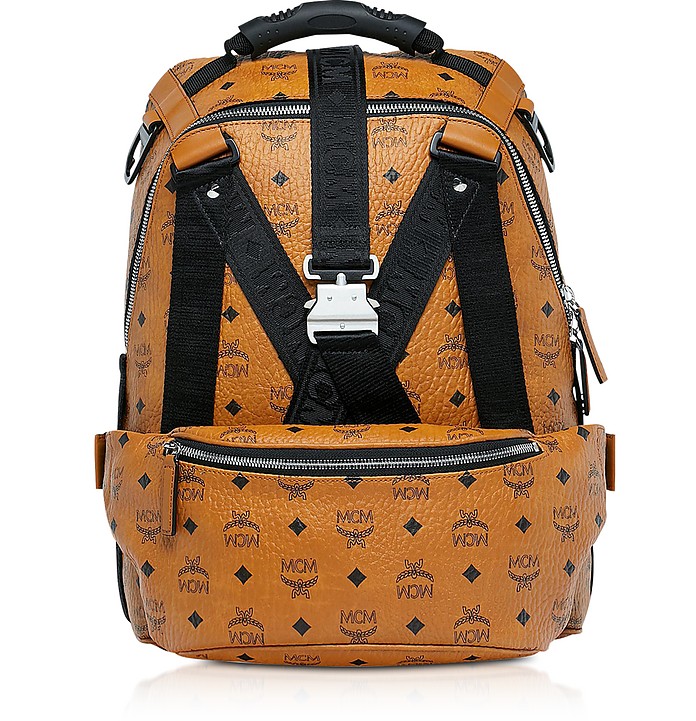 Cognac Visetos Jemison Backpack w/Detachable Belt Bag - MCM