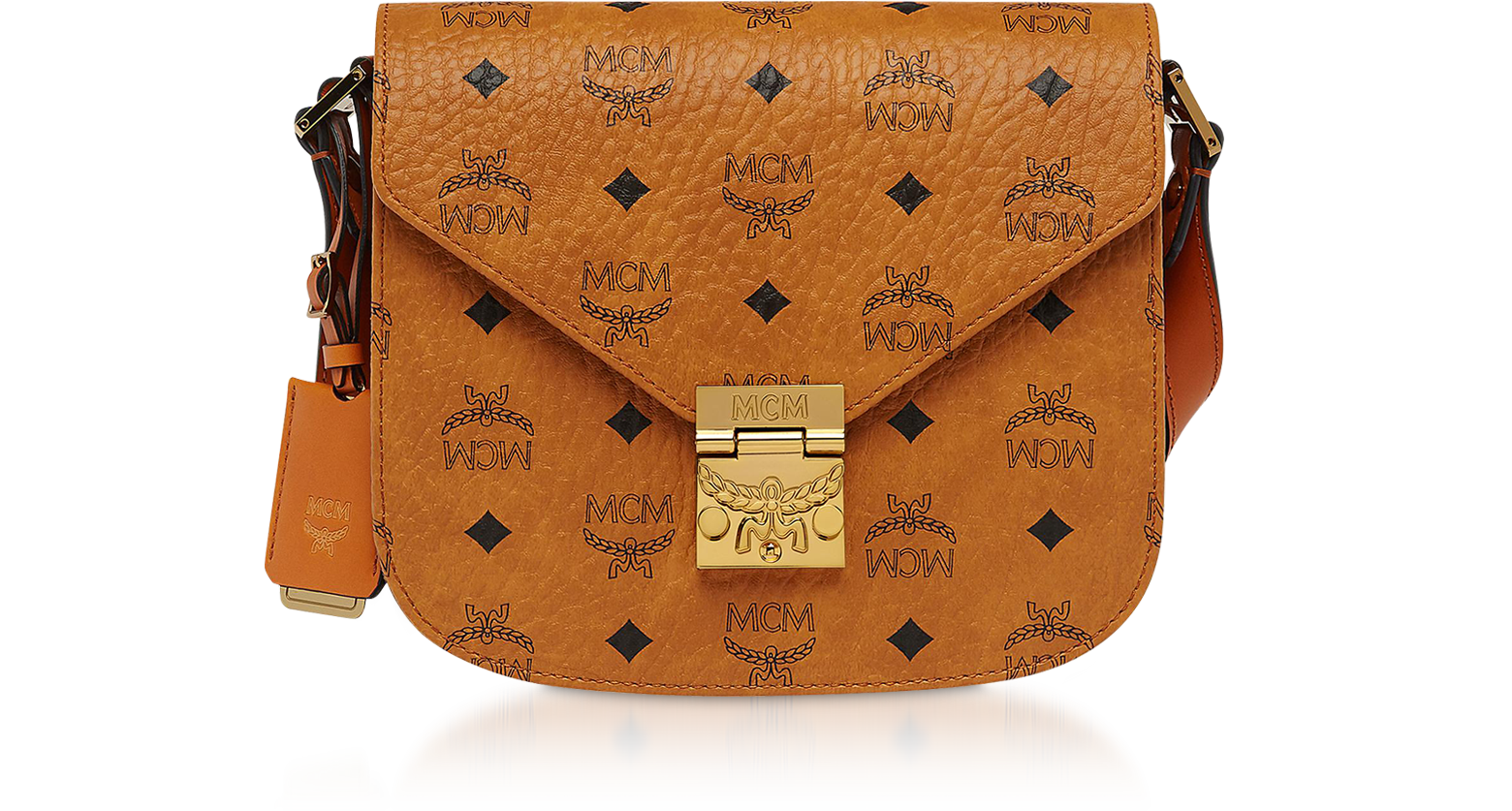 9907 MCM Patricia Small Shoulder Bag COGNAC