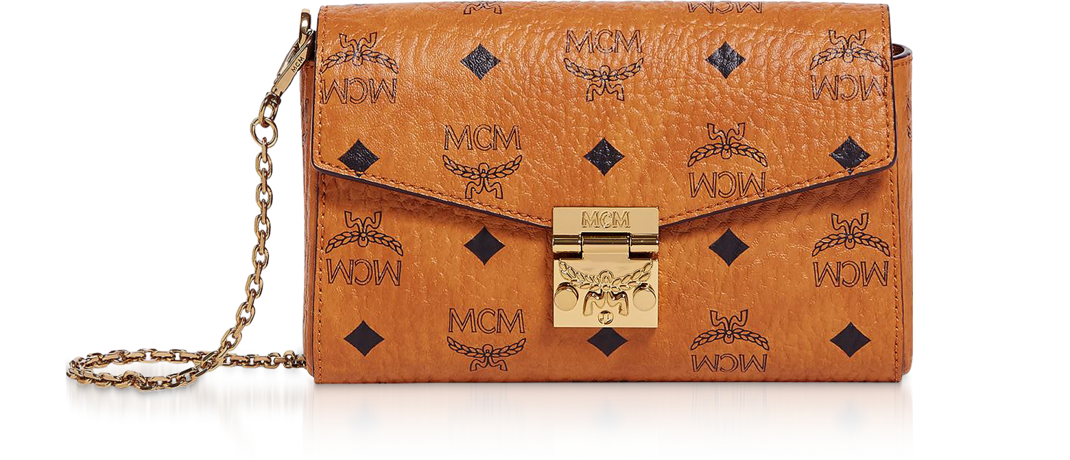 MCM Visetos Small Millie Crossbody Bag Cognac 642098
