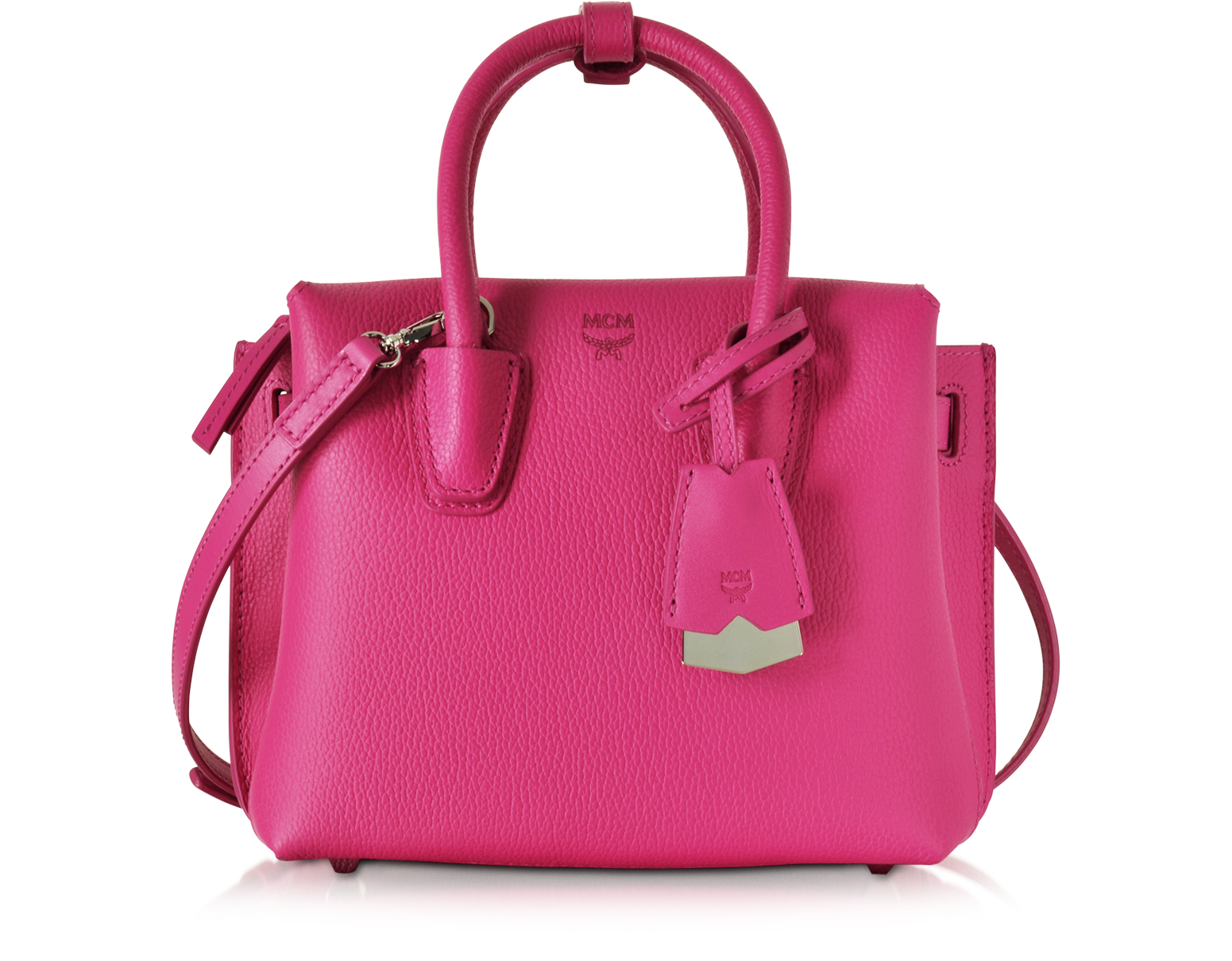 MCM Milla Beetroot Pink Leather Mini Tote at FORZIERI