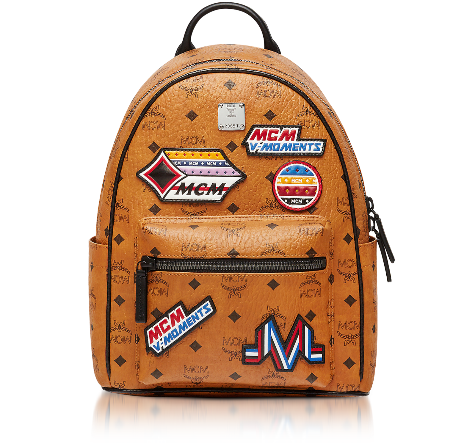 MCM Small Cognac Victory Patch Visetos Stark Backpack at FORZIERI