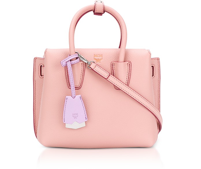 Milla Pink Blush Leather Small Tote Bag - MCM