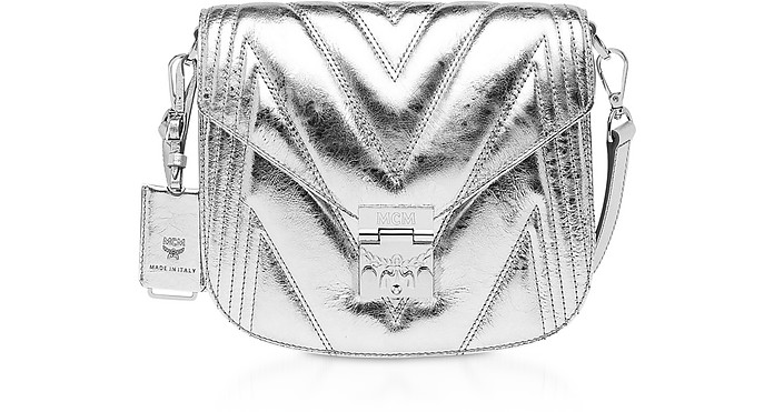 Quilted Metallic Leather Patricia Shoulder Bag - MCM