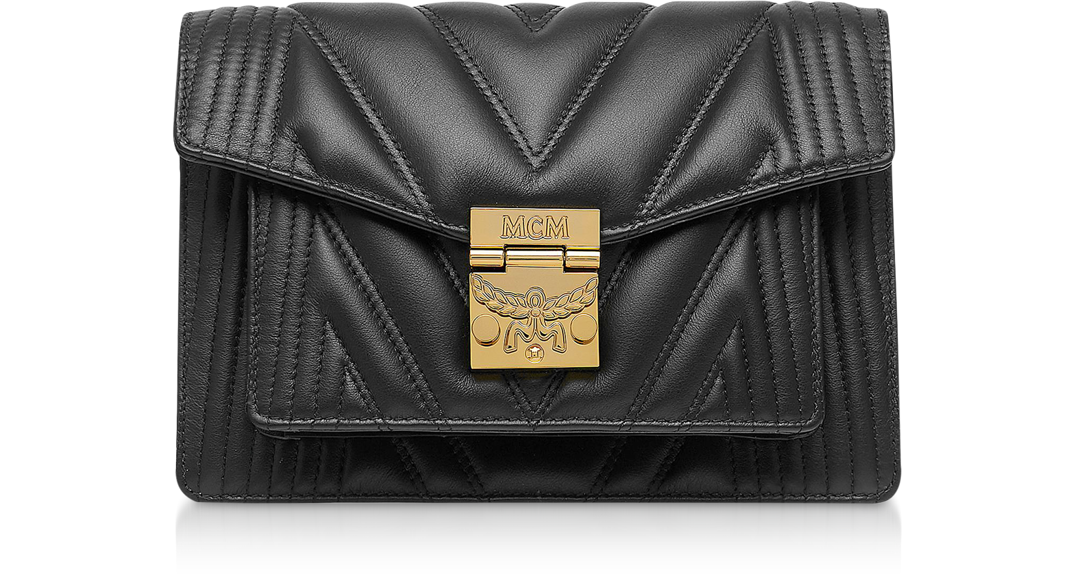 MCM Black Quilted Leather Patricia Crossbody Bag at FORZIERI