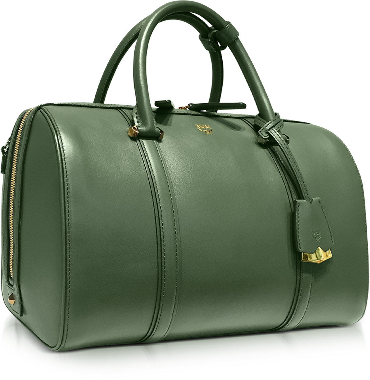 Boston leather handbag MCM Yellow in Leather - 33853639