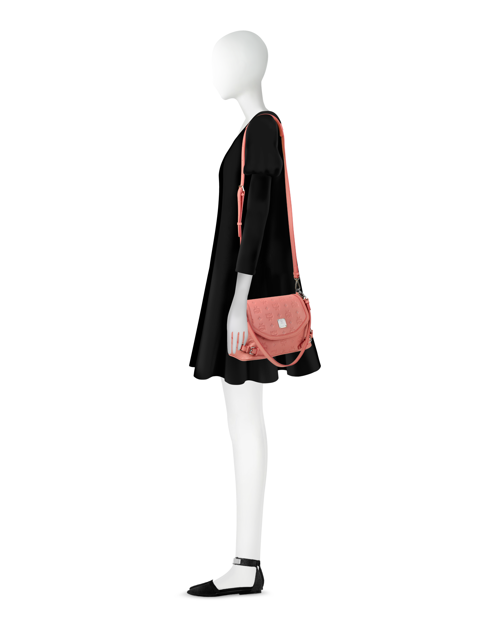 MCM Millie Monogrammed Pink Leather Cross Body Bag - MyDesignerly