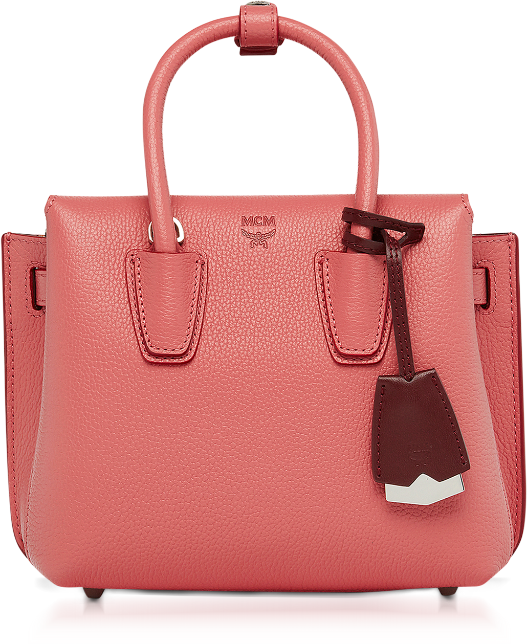MCM Milla Coral Pink Park Avenue Leather Mini Tote at FORZIERI