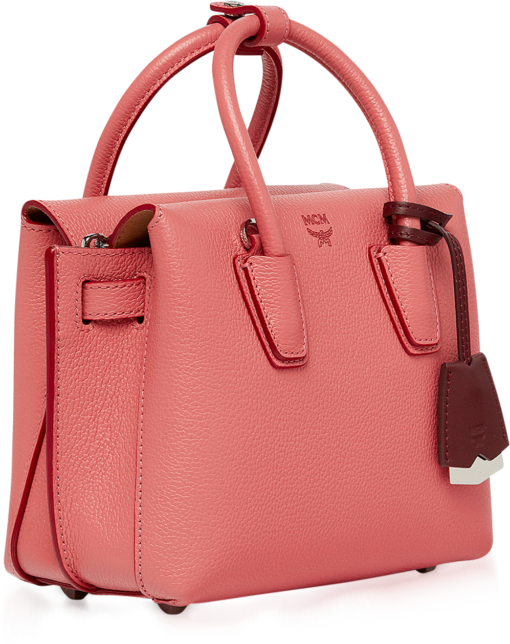 MCM Milla Coral Pink Park Avenue Leather Mini Tote at FORZIERI