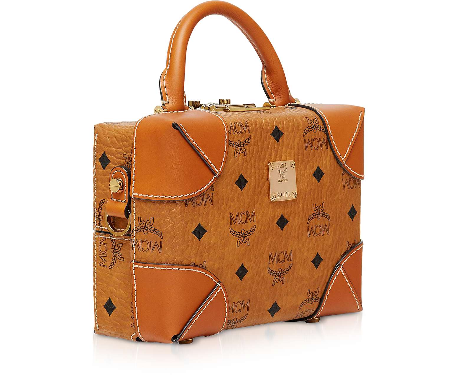 MCM, Bags, Mcm Cognac Ladies Soft Berlin Drawstring Bag In Visetos Store  Display Bag